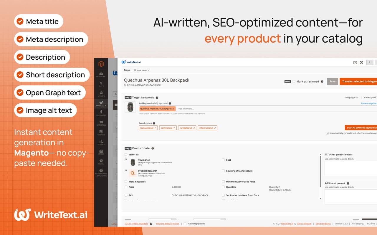WriteText.ai for Magento - Imagem 2 WriteText.ai for Magento - Imagem 2