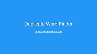 Duplicate Word Finder - Imagem 1 Duplicate Word Finder - Imagem 1