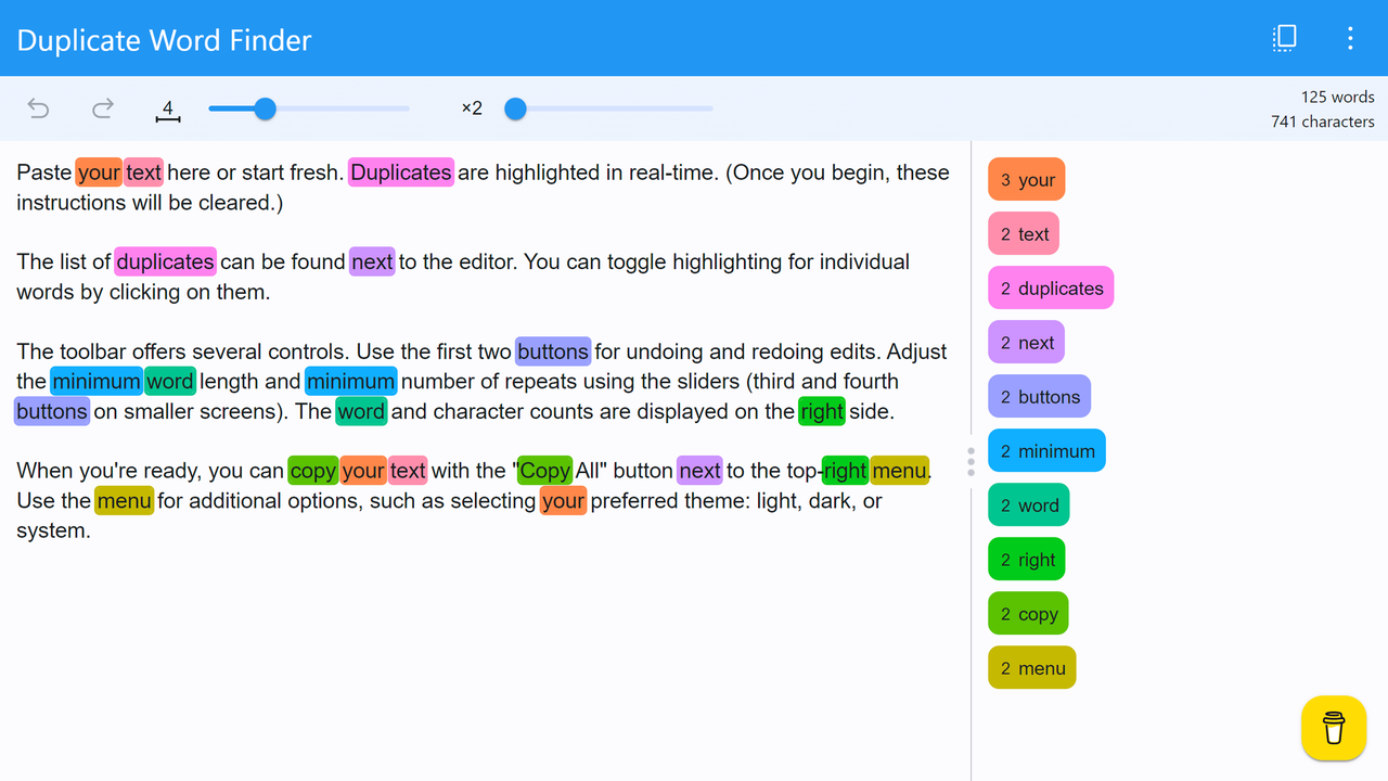 Duplicate Word Finder - Imagem 2 Duplicate Word Finder - Imagem 2