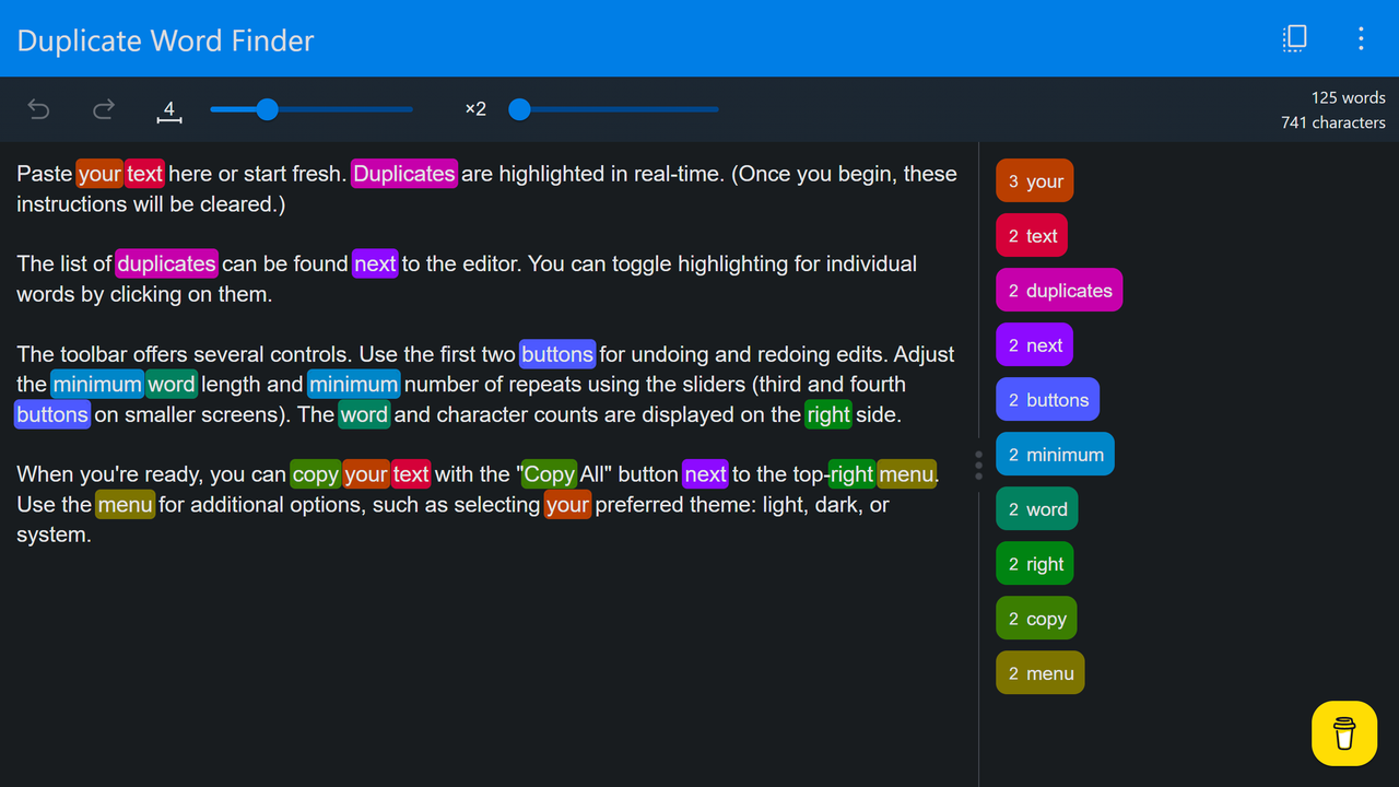Duplicate Word Finder - Imagem 3 Duplicate Word Finder - Imagem 3