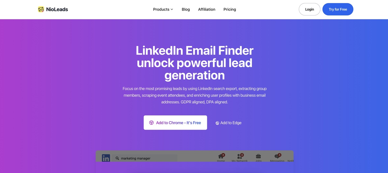 NioLeads - Enterprise LikedIn Email Finder - Imagem 3 NioLeads - Enterprise LikedIn Email Finder - Imagem 3