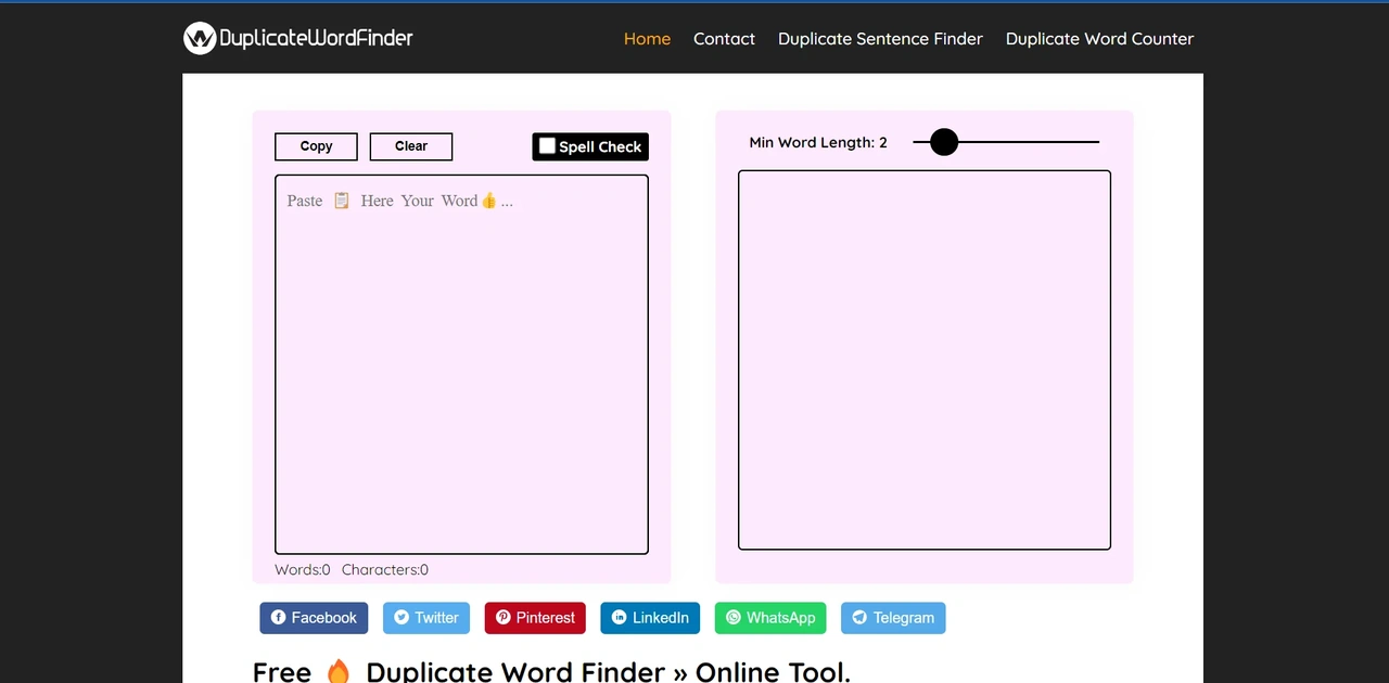 Duplicate Word Finder online tool - Imagem 2 Duplicate Word Finder online tool - Imagem 2