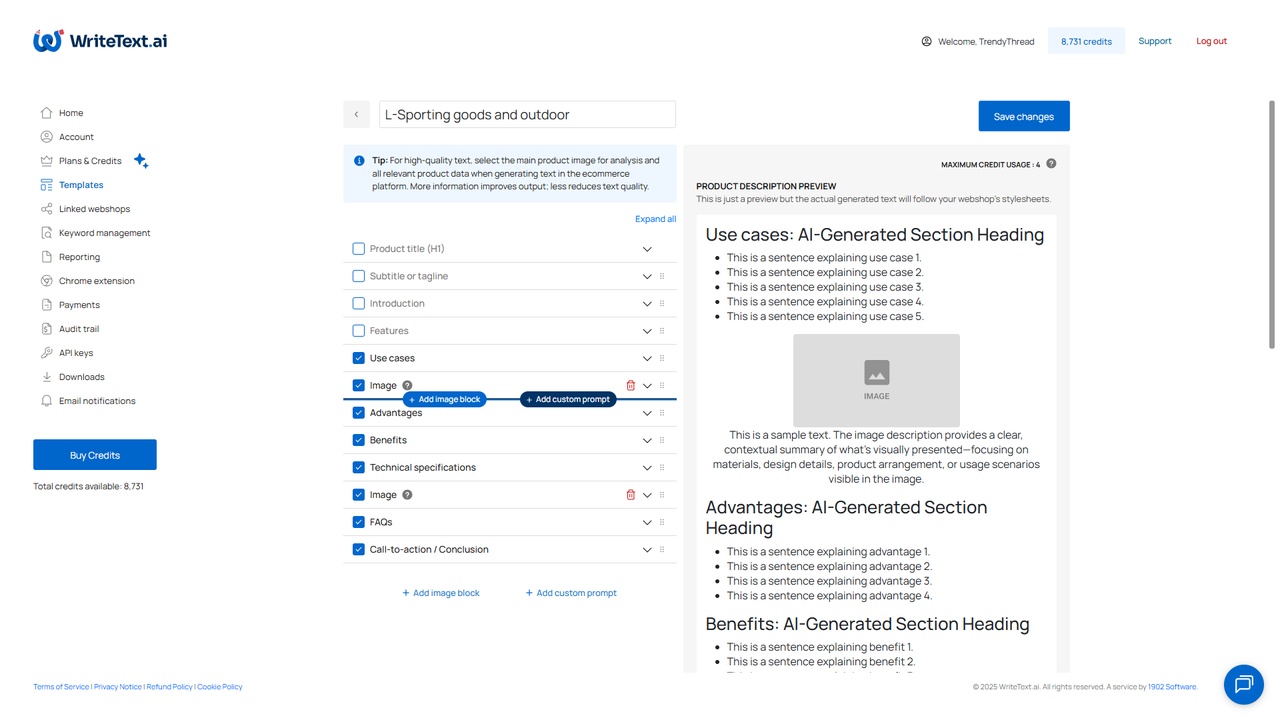 WriteText.ai for WooCommerce - Imagem 5 WriteText.ai for WooCommerce - Imagem 5