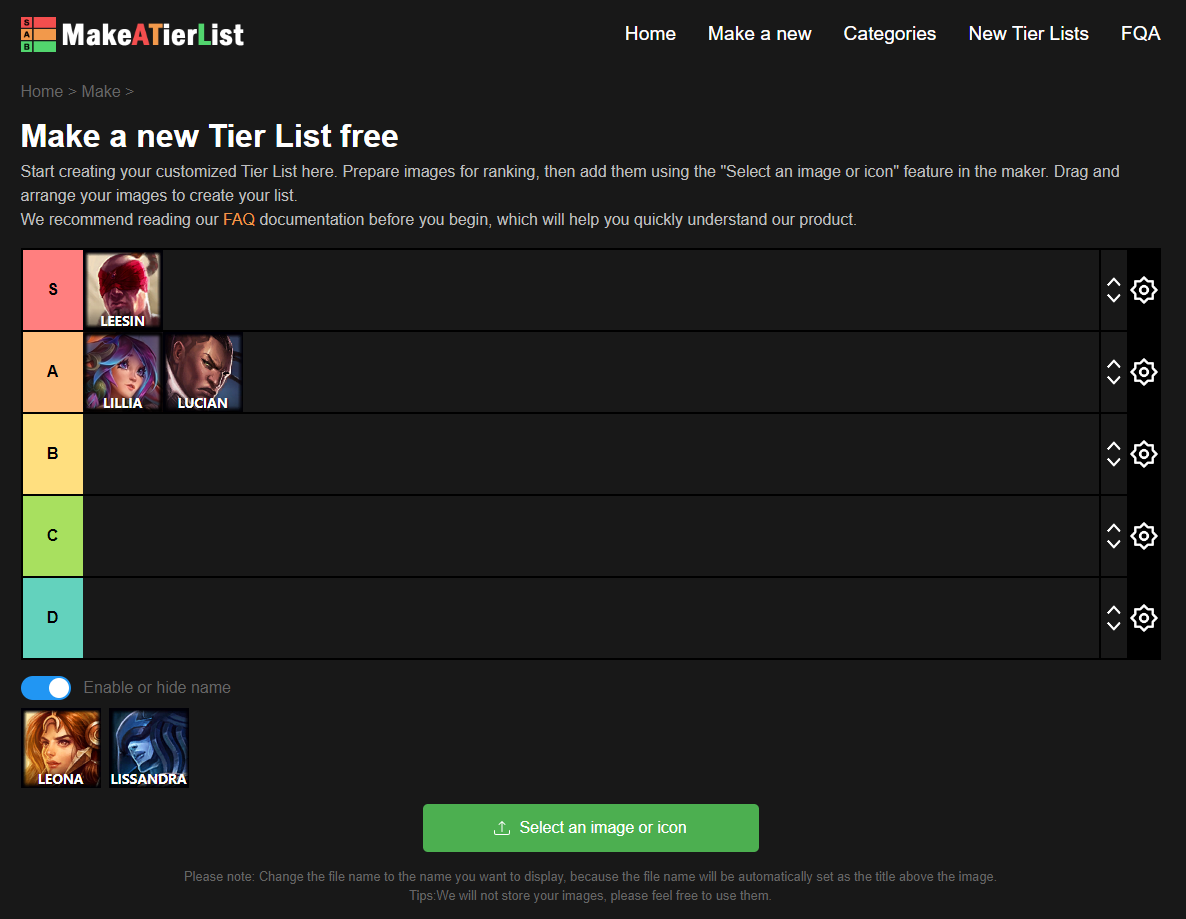 MakeaTierList - Imagem 2 MakeaTierList - Imagem 2