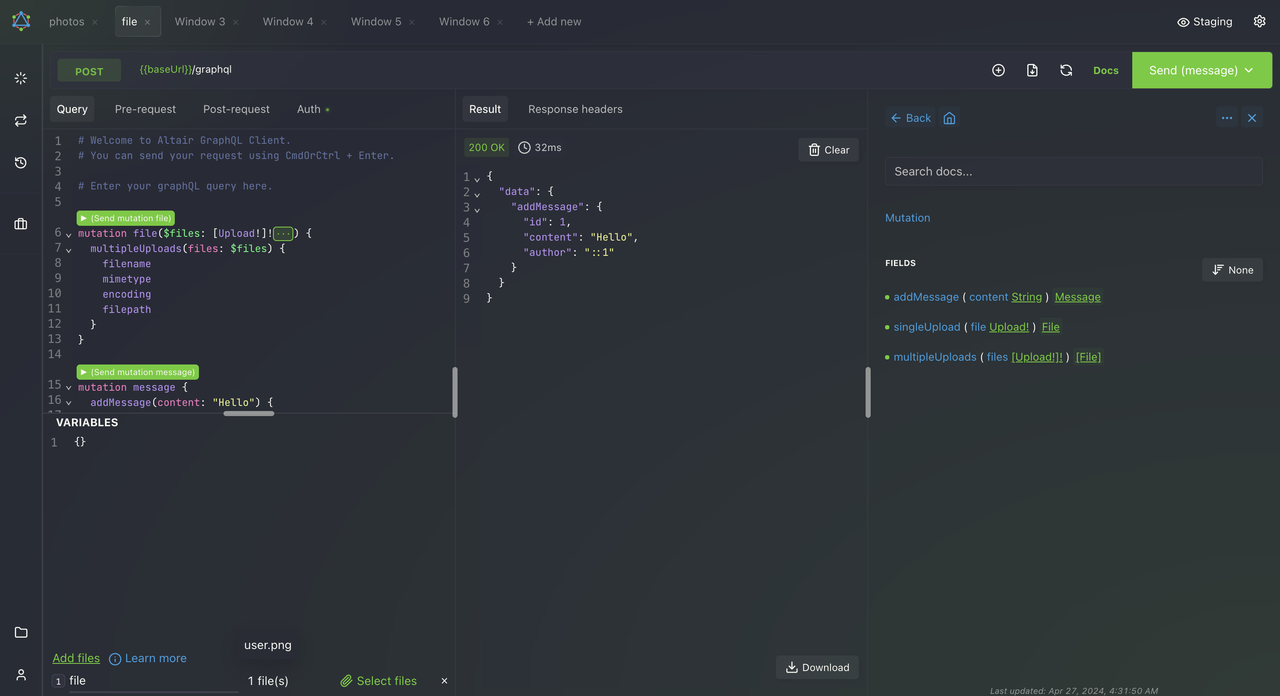 Altair GraphQL Client