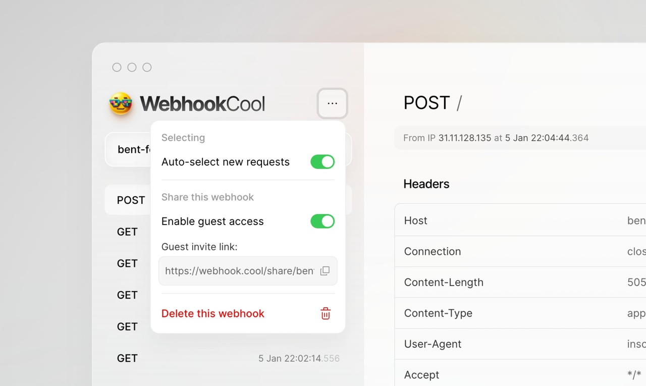 Webhook.cool - Imagem 4 Webhook.cool - Imagem 4