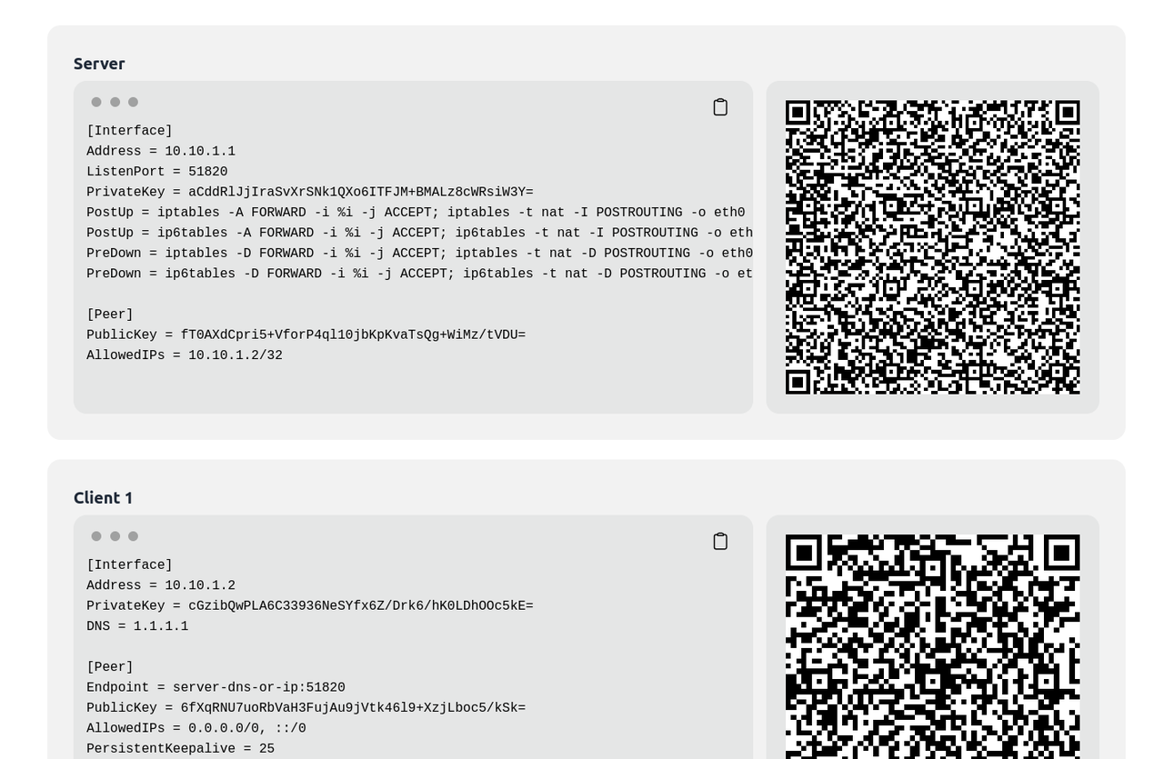 WireGuard Config Generator - Imagem 2