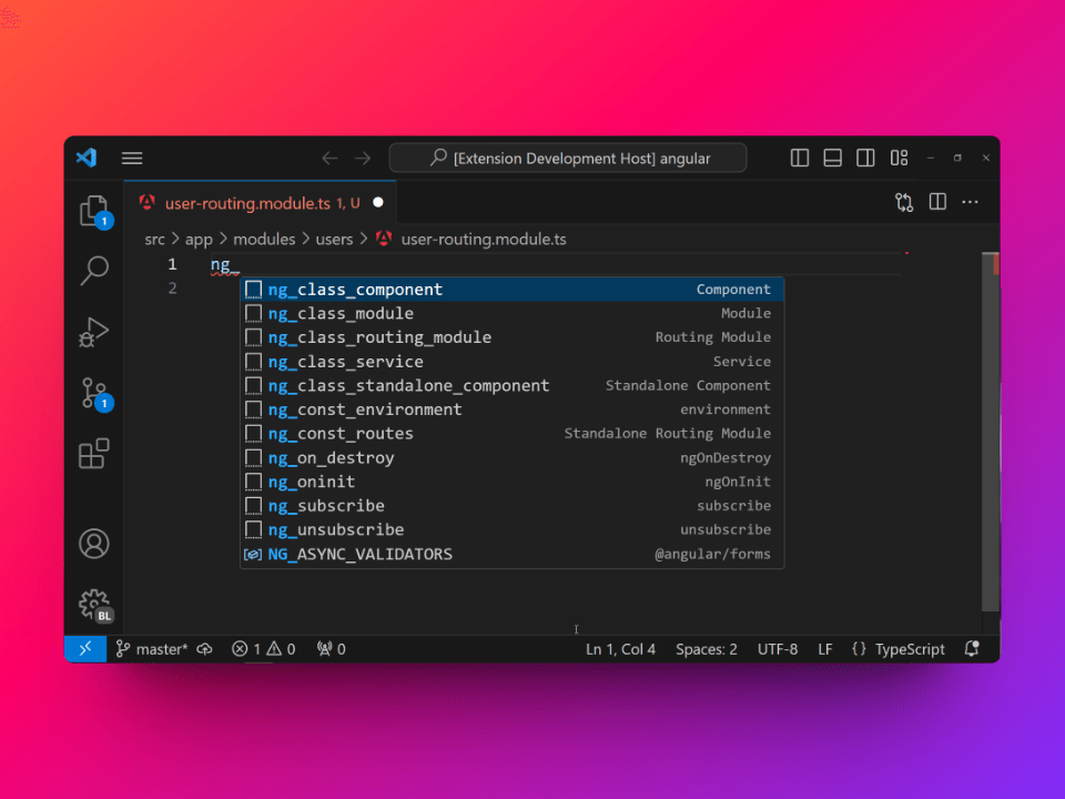 Angular File Generator for VSCode - Imagem 2 Angular File Generator for VSCode - Imagem 2