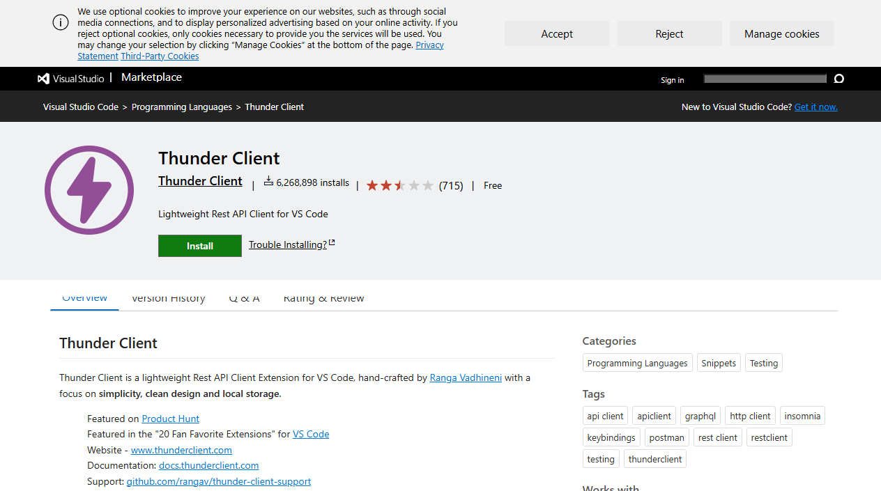 Thunder Client- VS Code