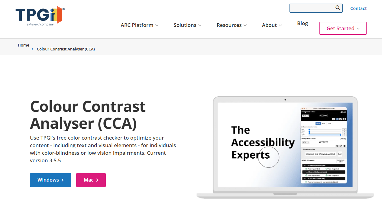 Colour Contrast Analyser (CCA)