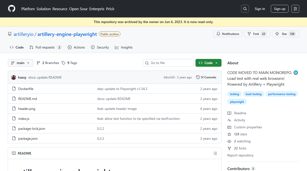 Artillery Engine Playwright