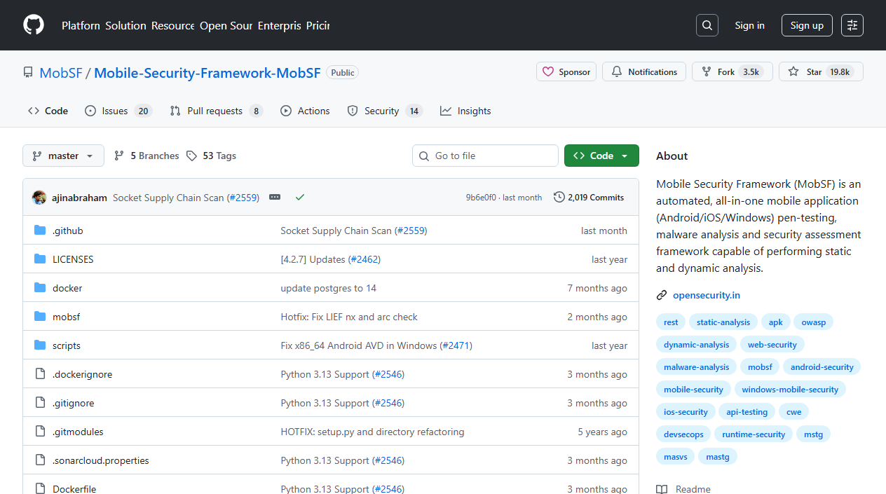 Mobile Security Framework