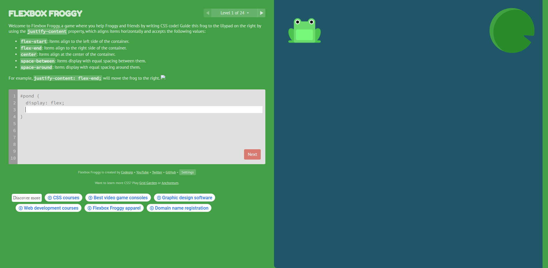 Flexbox Froggy