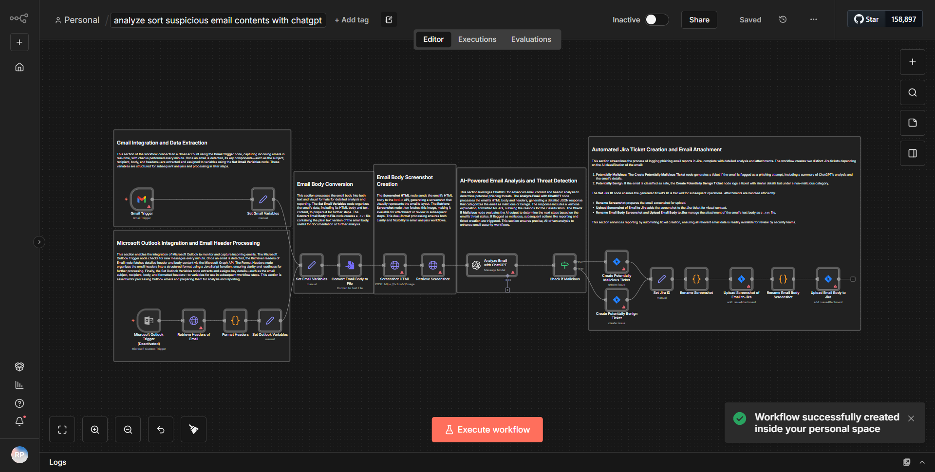 Examine and Organize Potentially Malicious Email Content Using ChatGPT