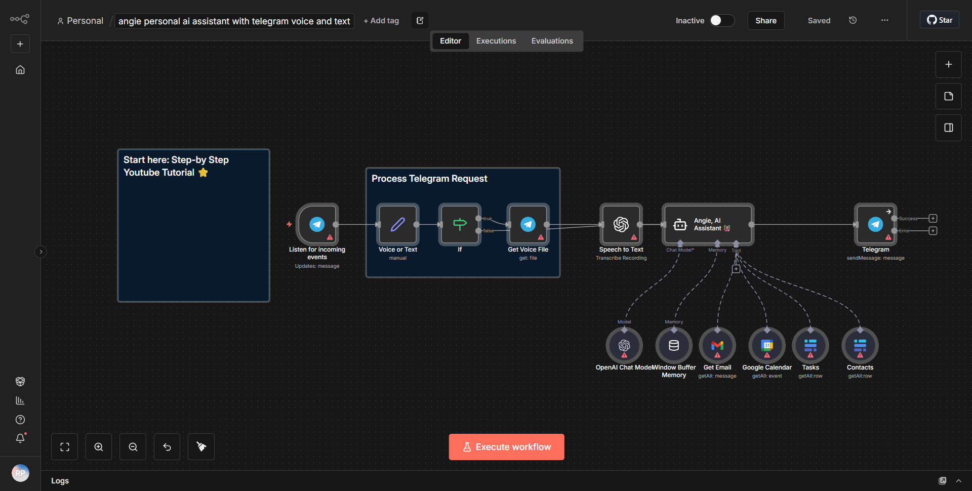 Angie, AI Personal Assistant for Telegram Voice and Text Communication