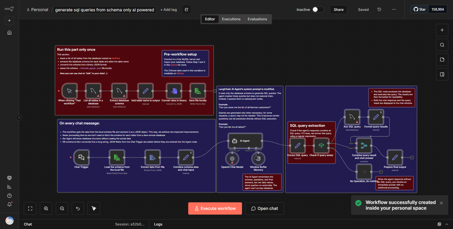 Create SQL queries solely based on schema - Powered by AI