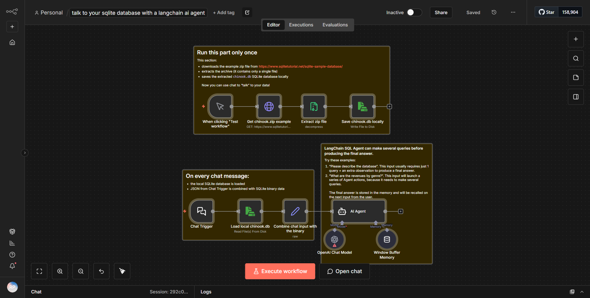 Interact with your SQLite database using a LangChain AI Agent.