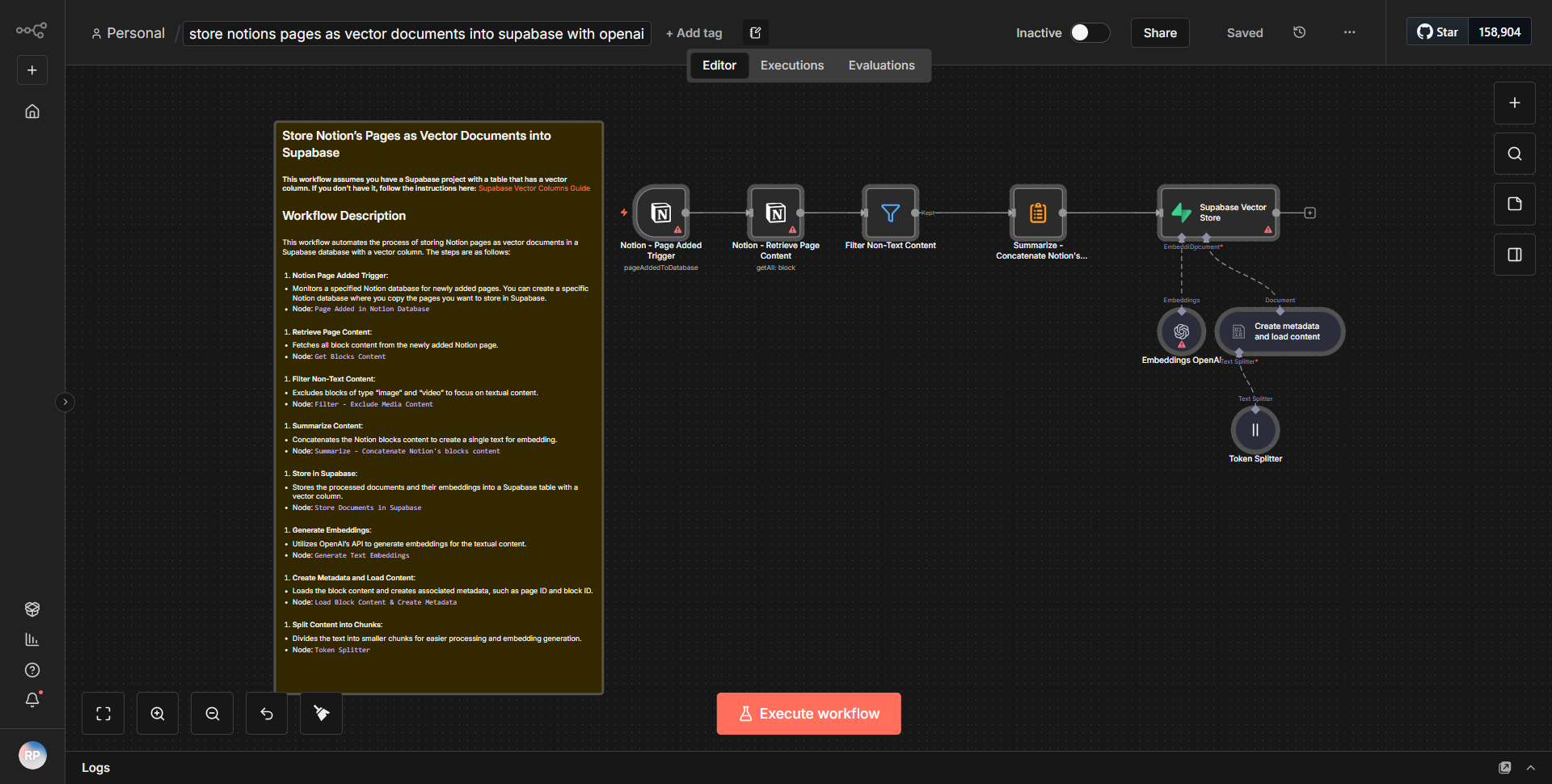 Save Notion Pages as Vector Files in Supabase Using OpenAI