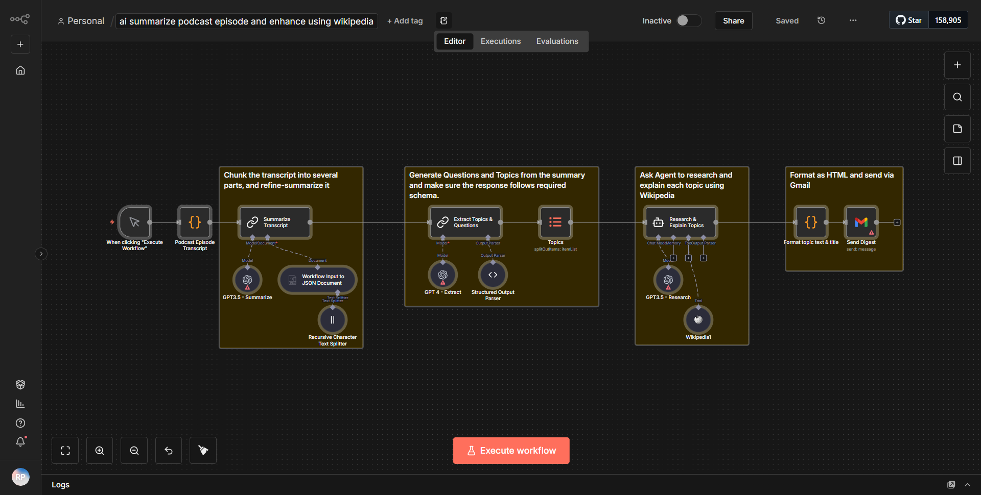 AI: Condense podcast episode and enrich with Wikipedia information