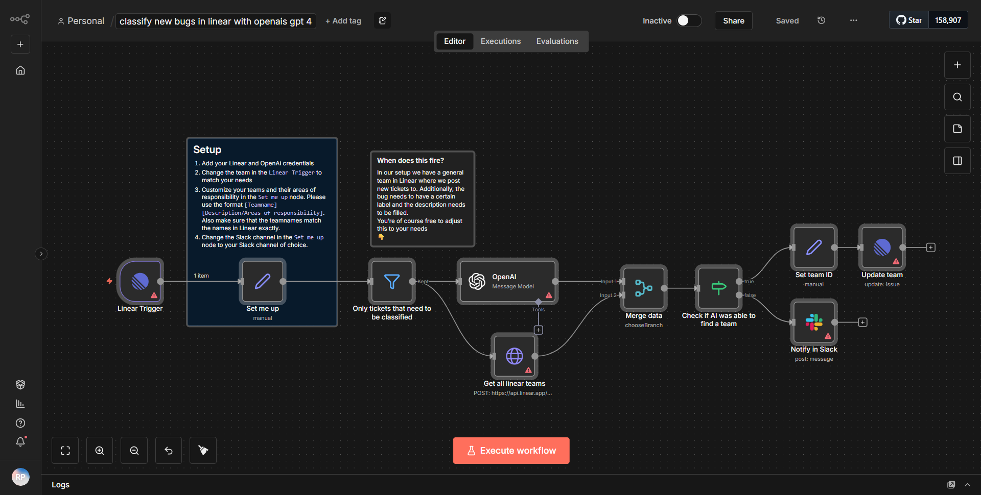 Categorize newly reported bugs in Linear using OpenAI's GPT-4.
