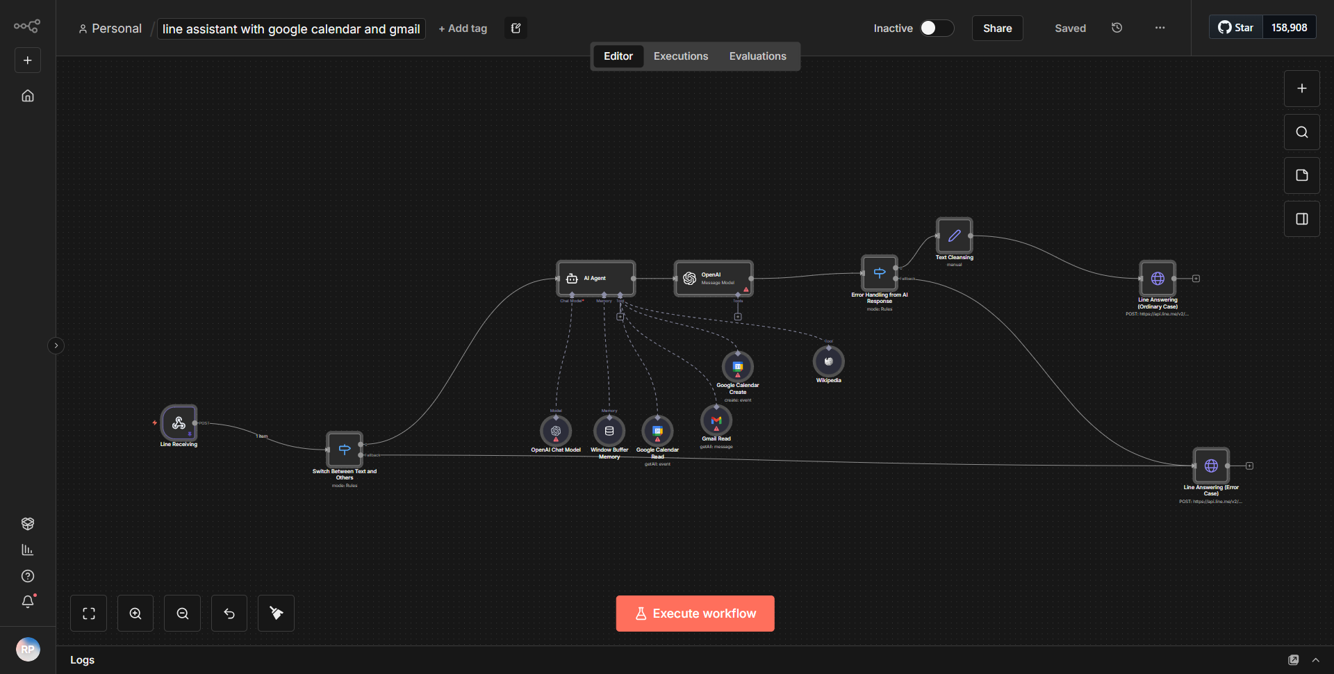 LINE Integration with Google Calendar and Gmail