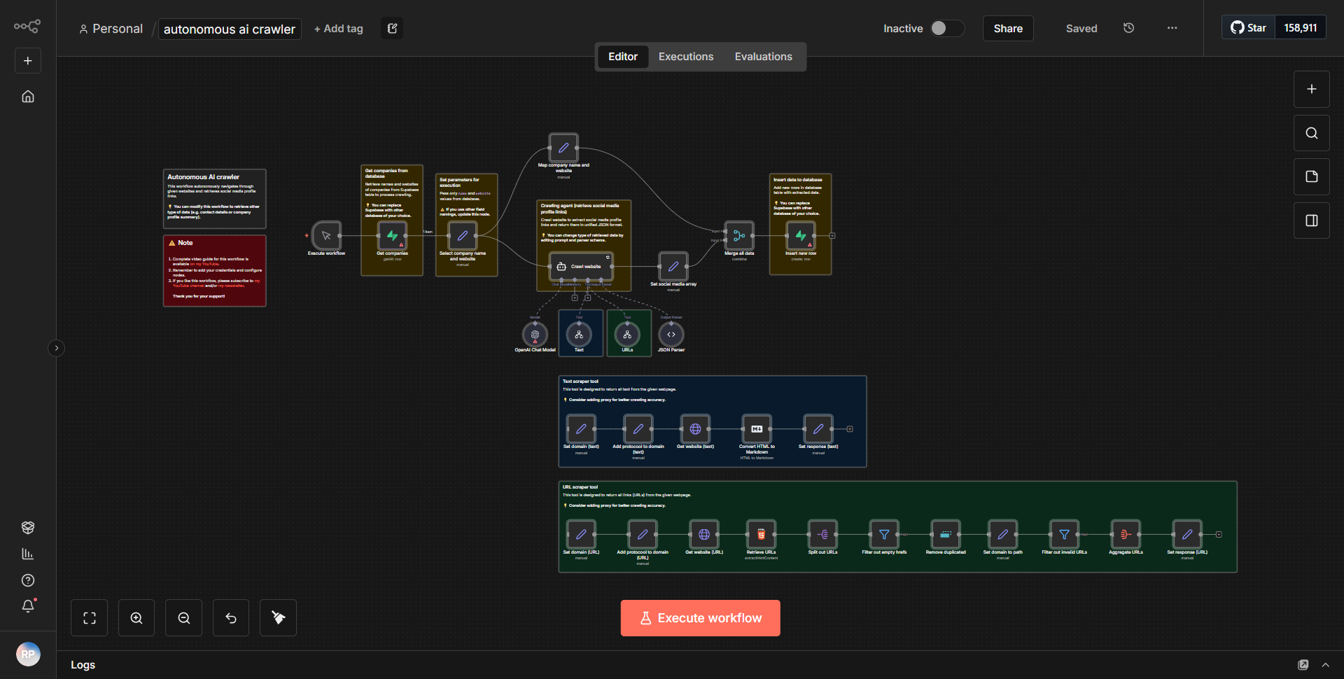 Self-sufficient AI web crawler