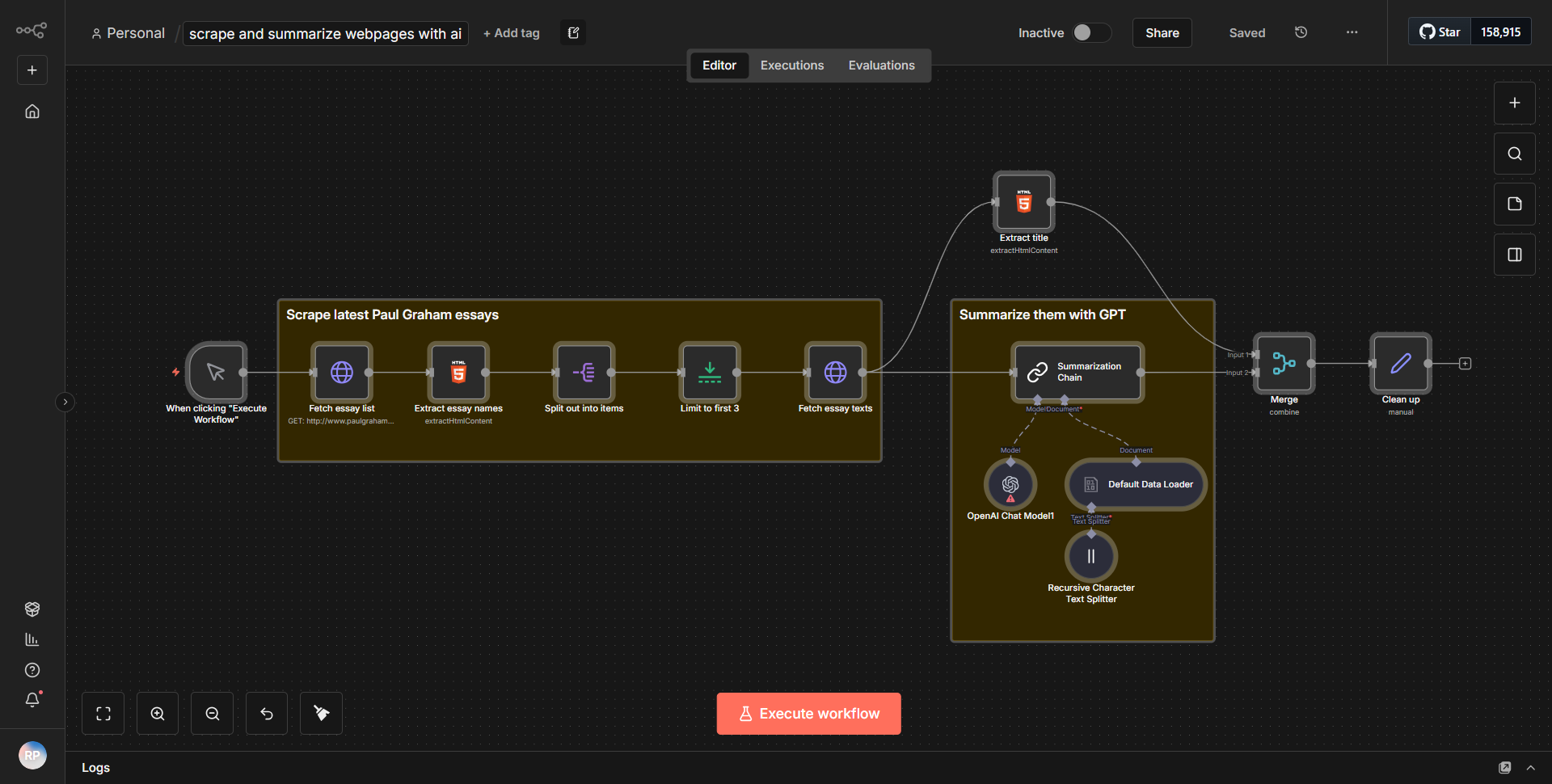 Extract and condense web pages using artificial intelligence.