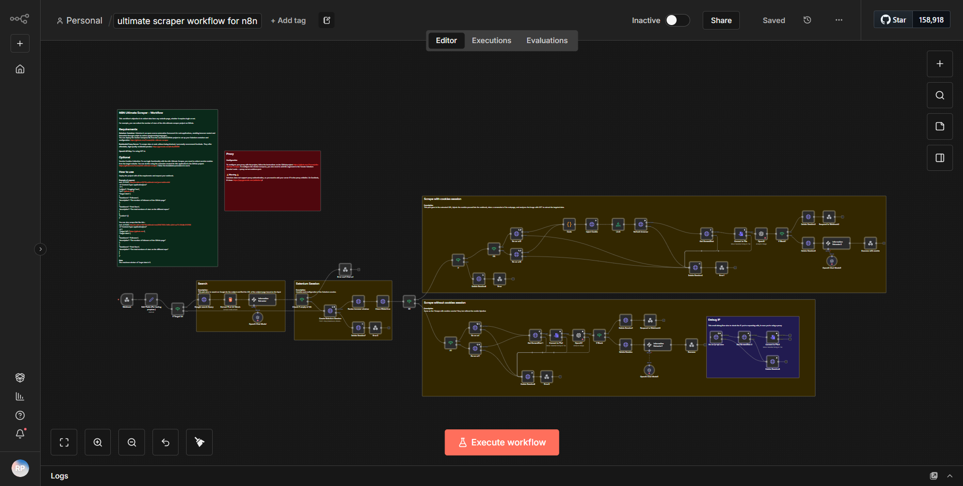 Comprehensive Scraper Workflow for n8n