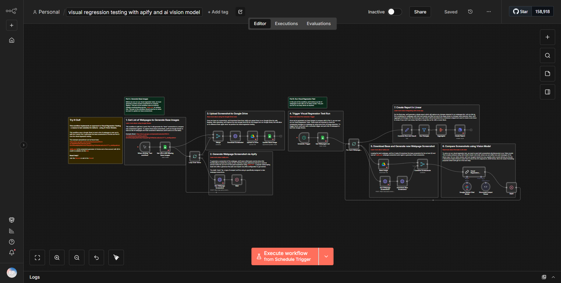 Visual Regression Testing Utilizing Apify and AI Vision Model