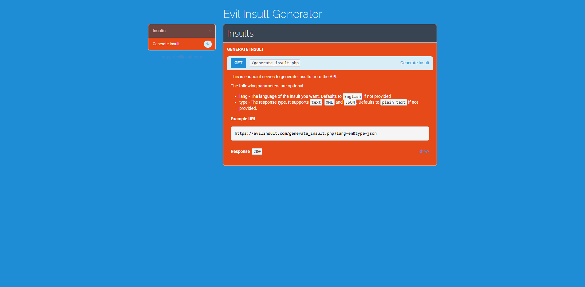 Evil Insult Generator