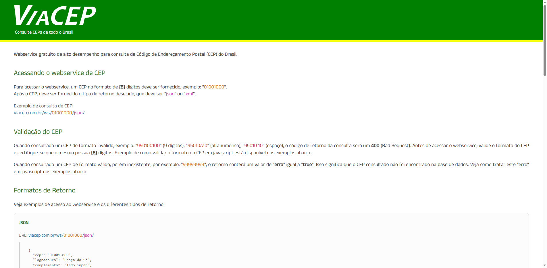 ViaCEP Address Lookup