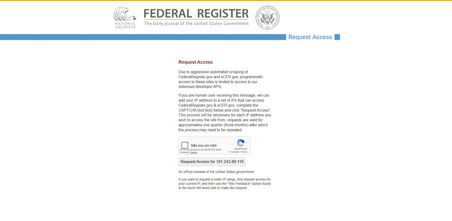 Federal Register API
