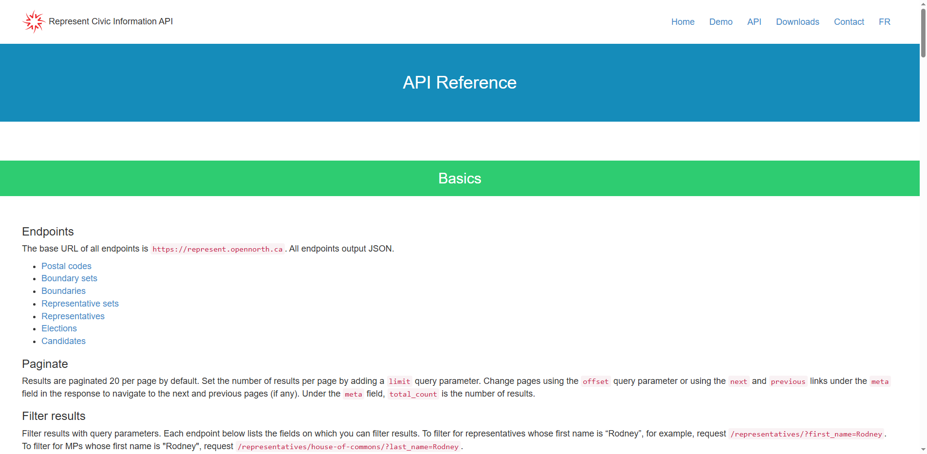 Represent Officials API