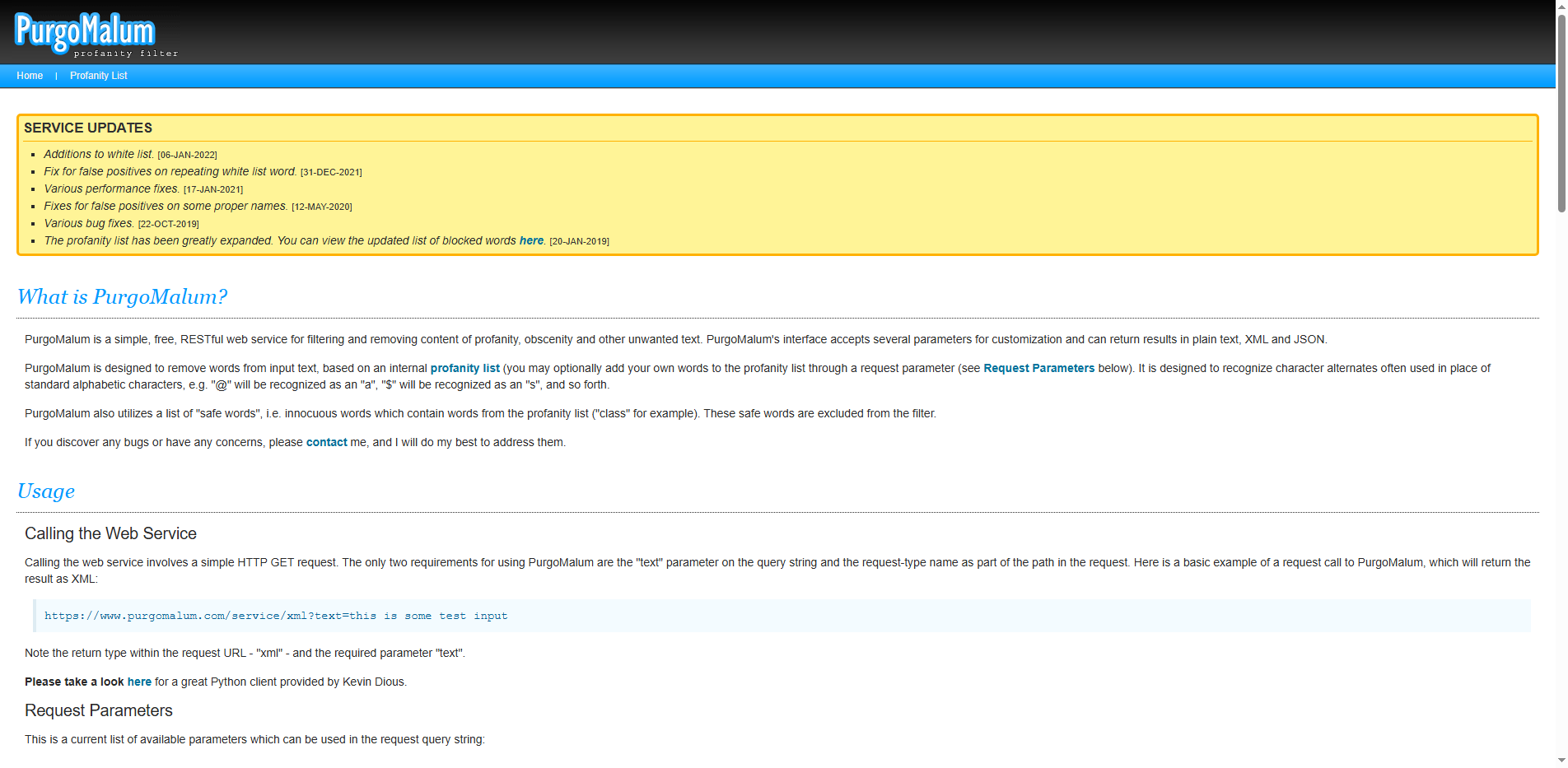 Profanity Filter API