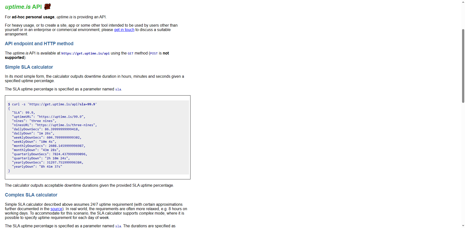SLA Uptime Calculator