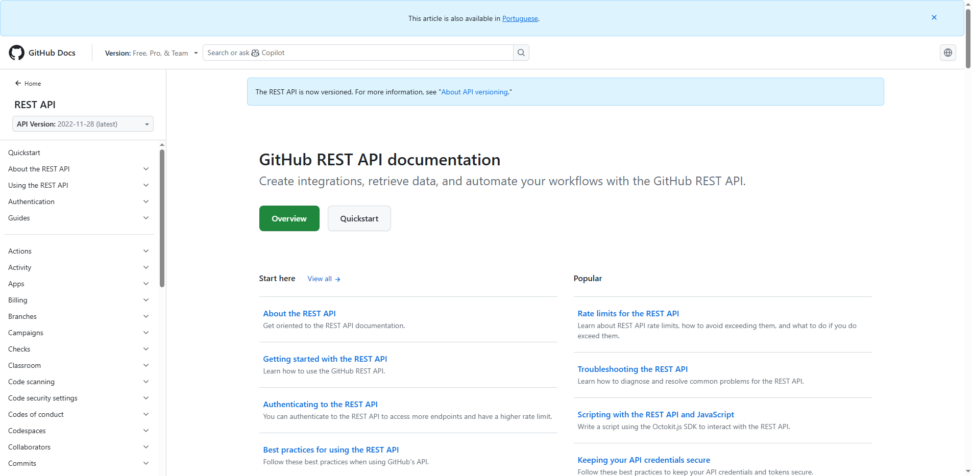 GitHub REST API