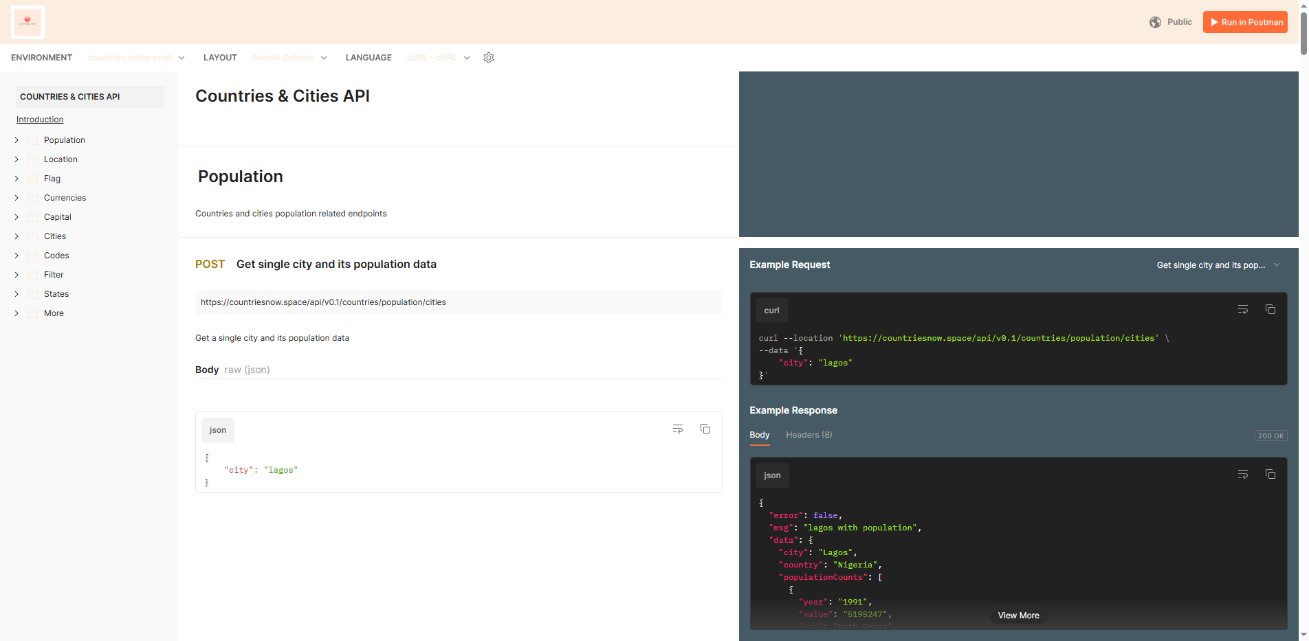 Countries & Cities API