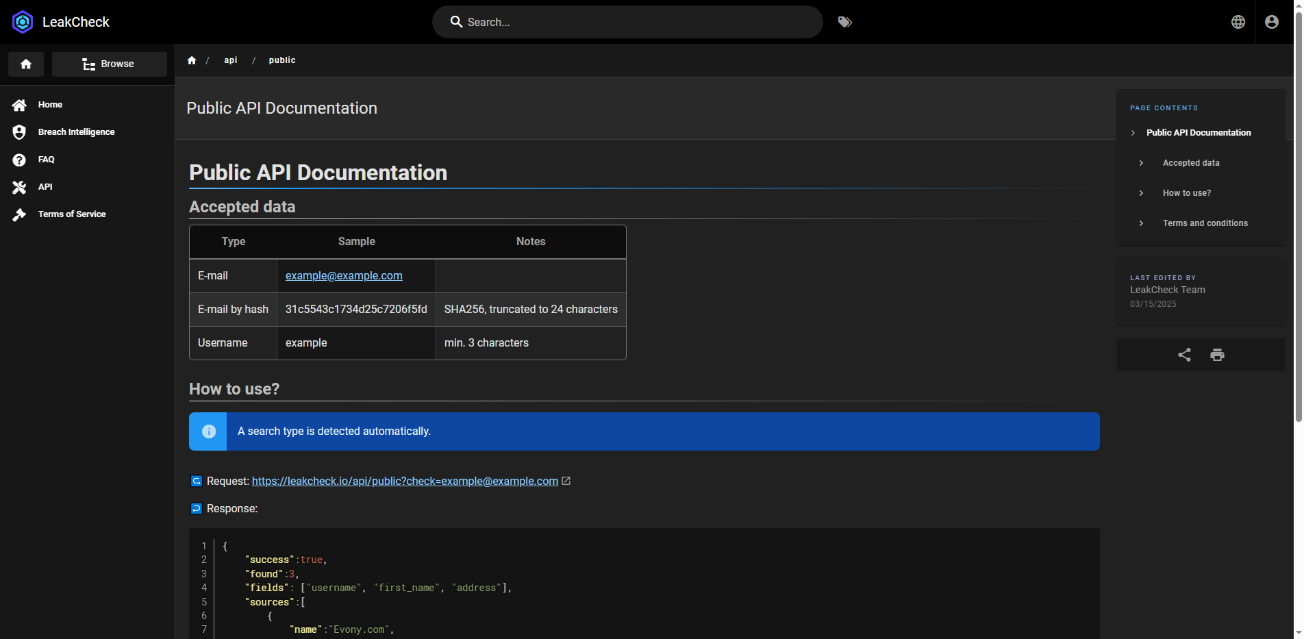 Check e-mail or username for a data breach