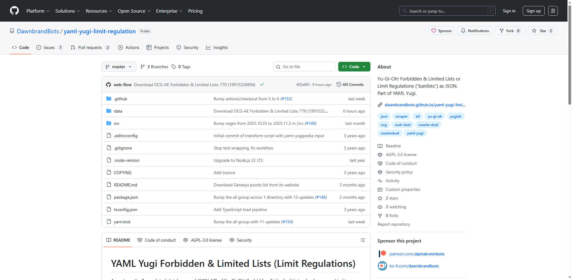 Yugi Limit Regulation API