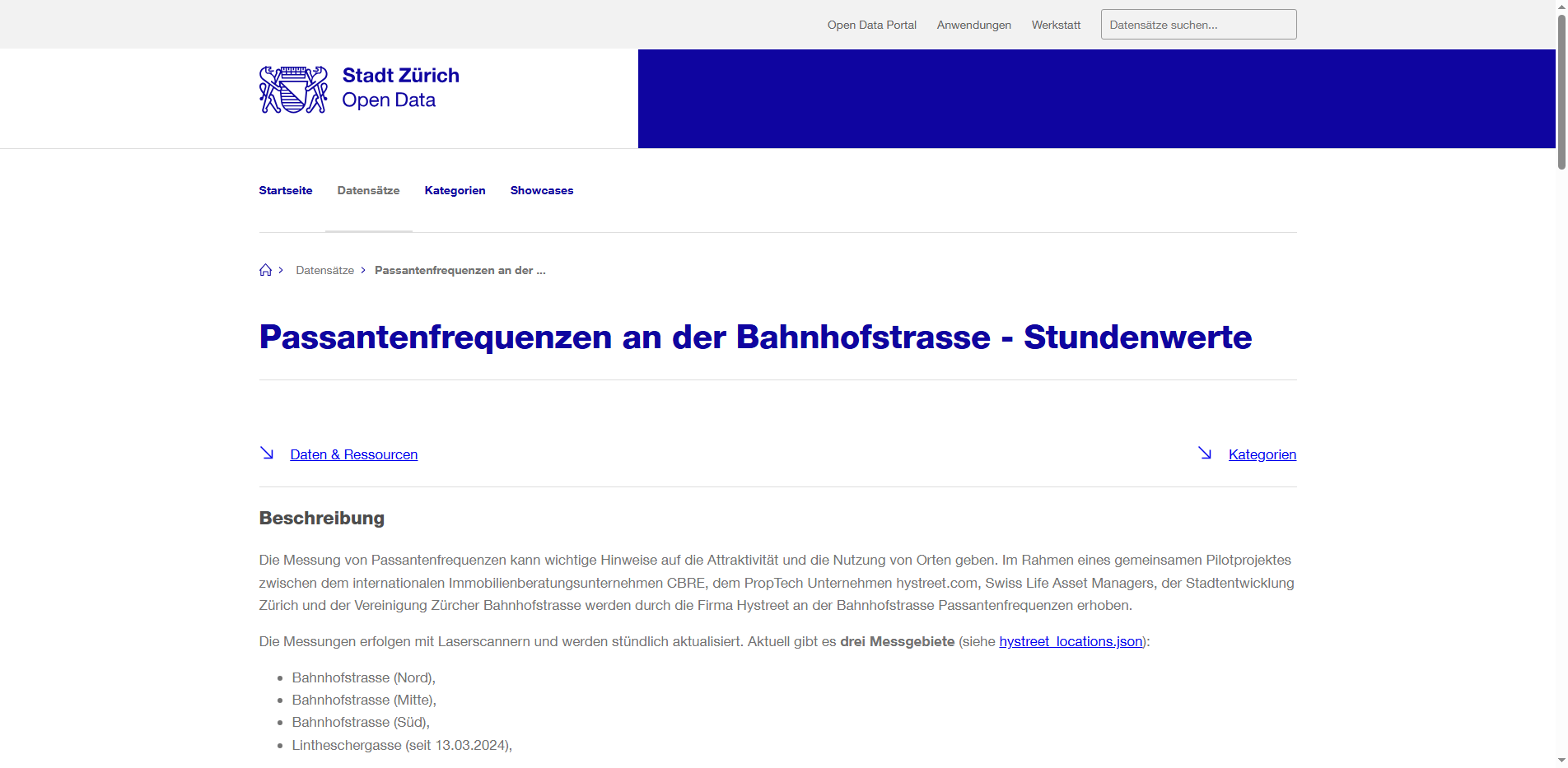 Passantenfrequenzen Zürich