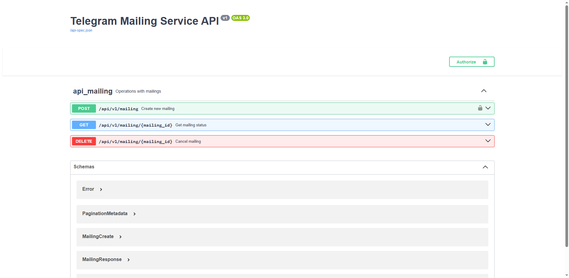 Telegram Mailing Service