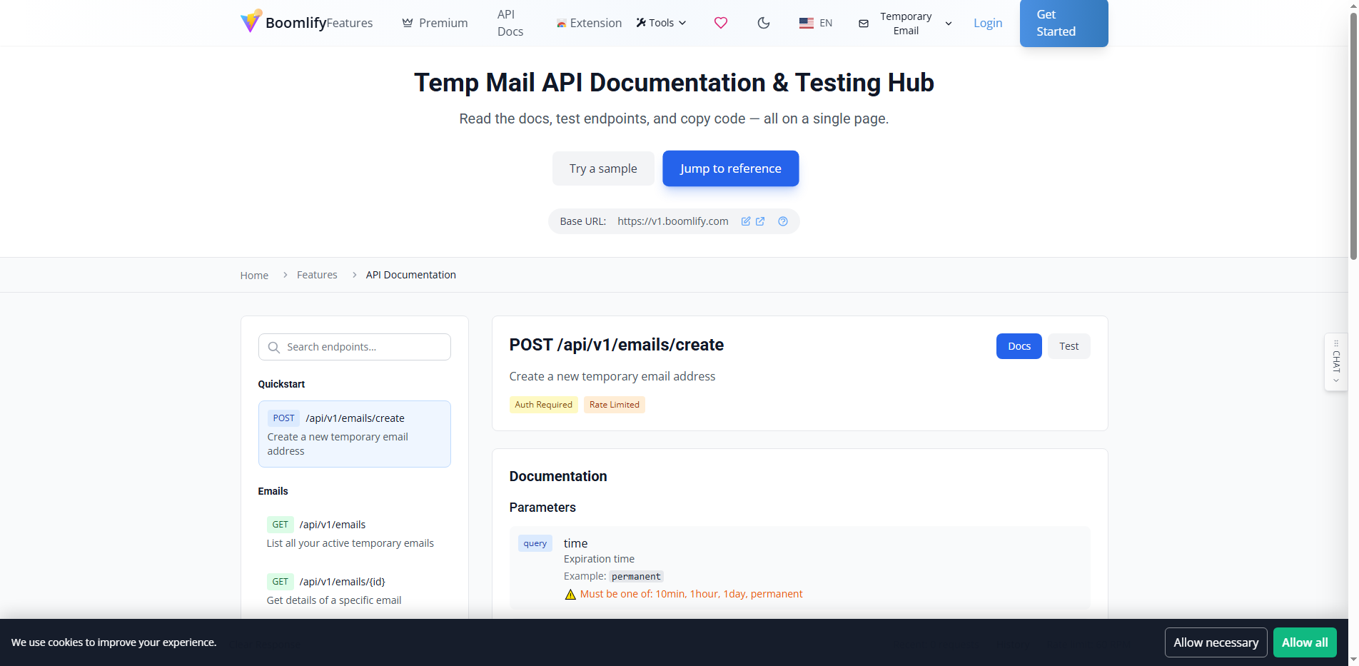 Temp Mail API