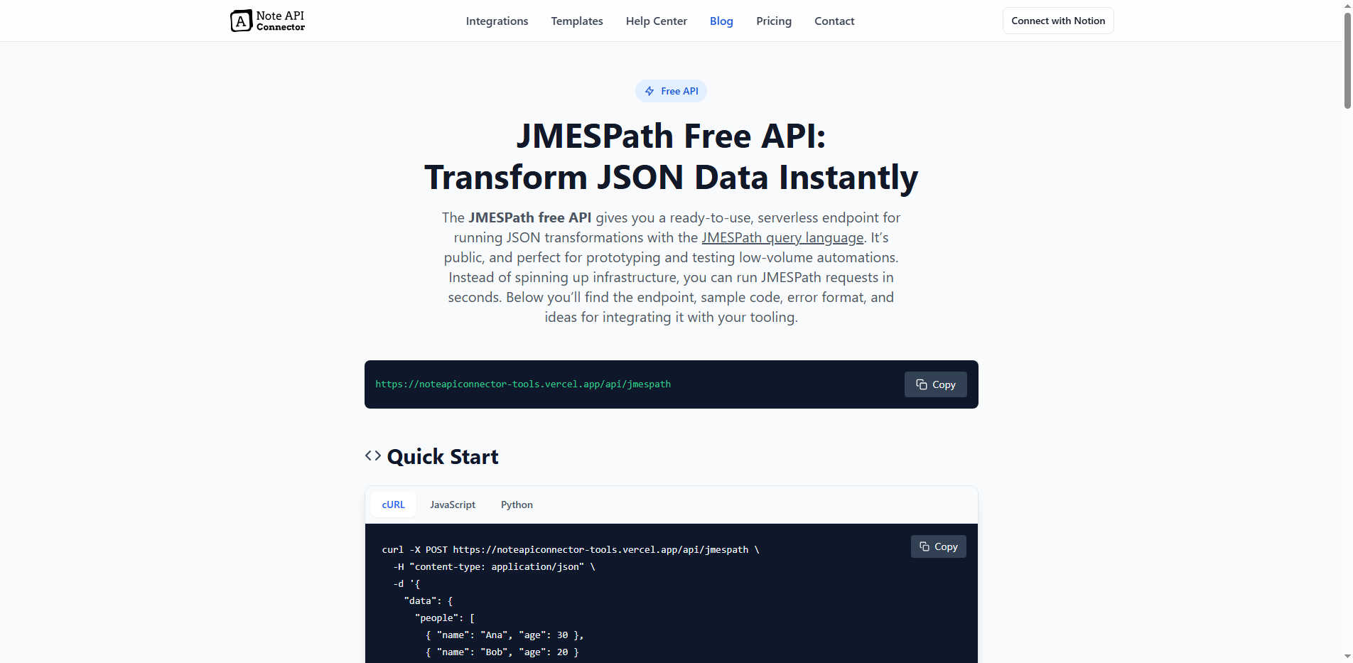 JMESPath Free API