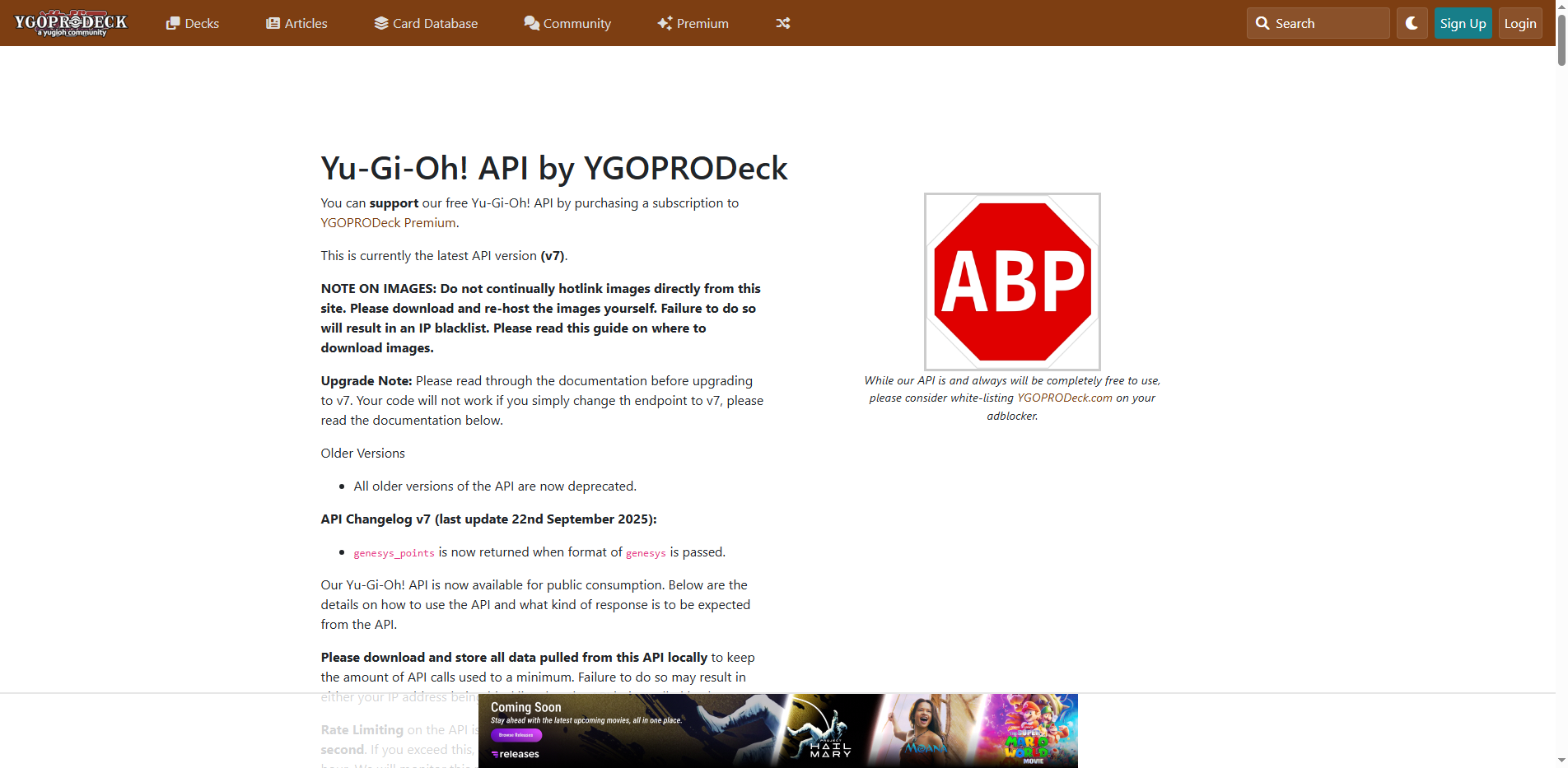 Yu-Gi-Oh! API by YGOPRODeck