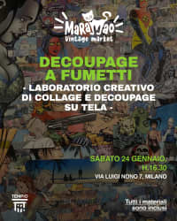 decoupage a fumetti - laboratorio di collage e decoupage su tela