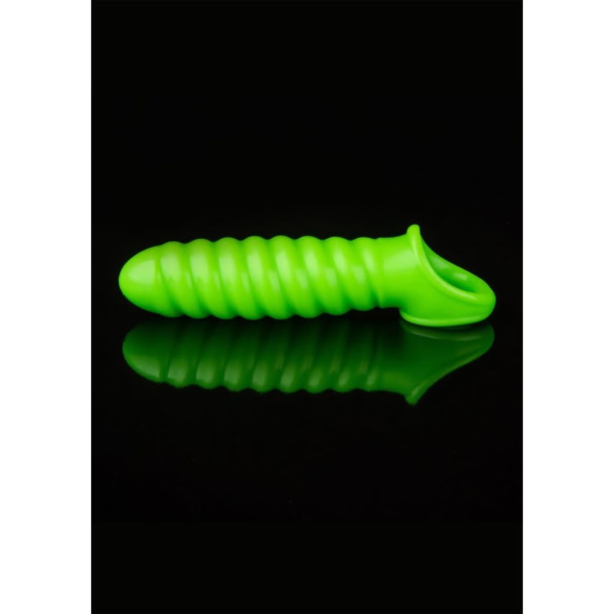 Glow in the Dark Dikke penis sleeve met ribbels