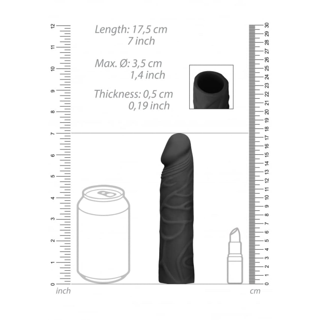 Penis Extender Sleeve Zwart foto