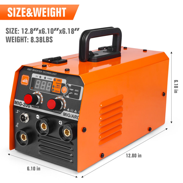 MIG-200 Portable IGBT Inverter MIG/ARC Welding Machine (110V-220V)