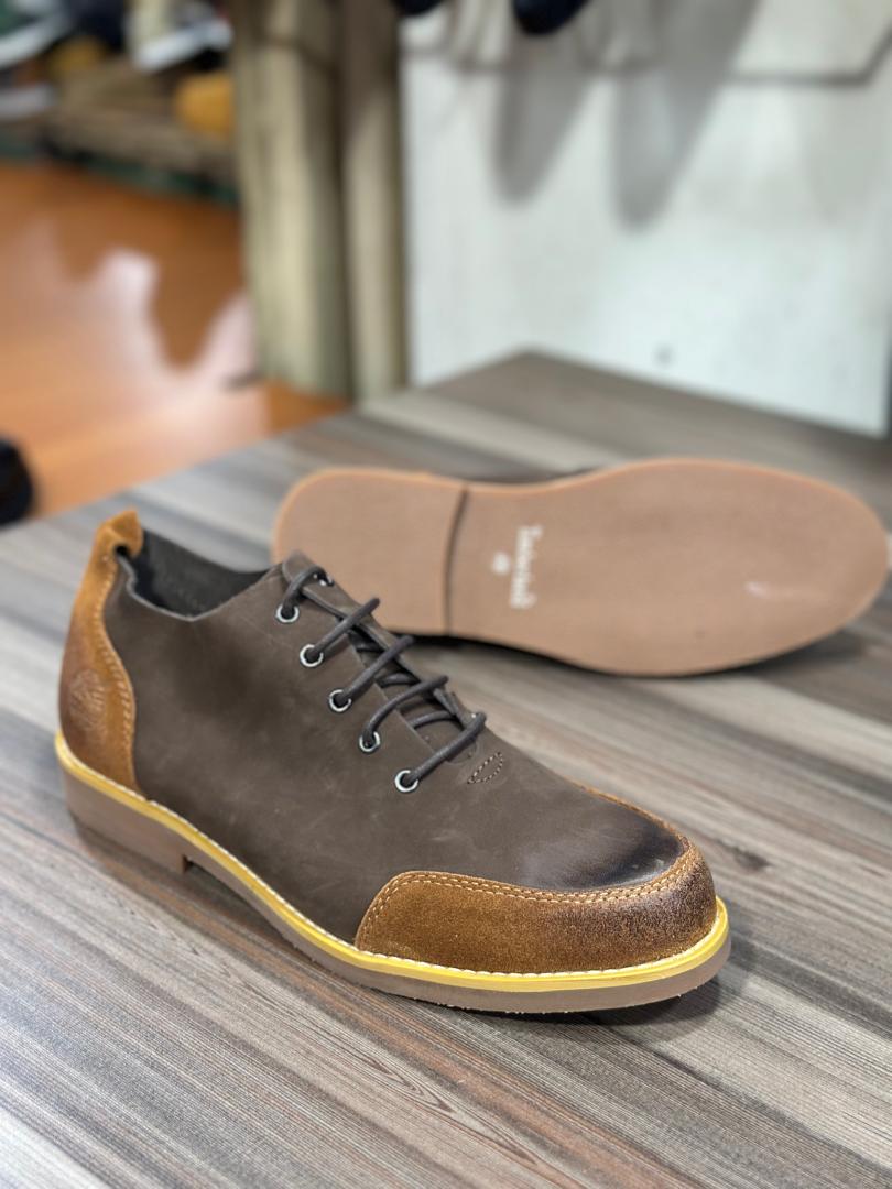 Men's Two-Tone Suede & Leather Casual Low-Top Oxfords