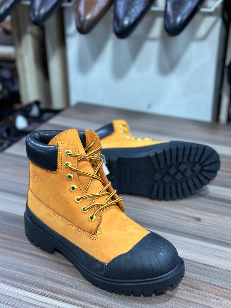 Timberland Hybrid Work Boots with Reinforced Rubber Toe & Contrast Panels